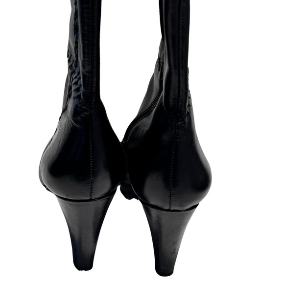 ANTONIO MELANI Black Leather Platform Boots, 3.5” heels, in very good condition - Picture 3 of 6
